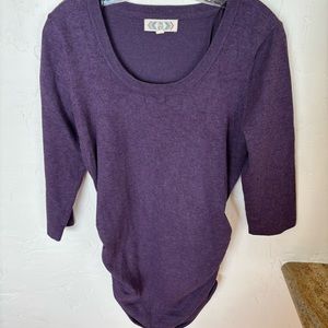 Ruched purple Sweater Sz L